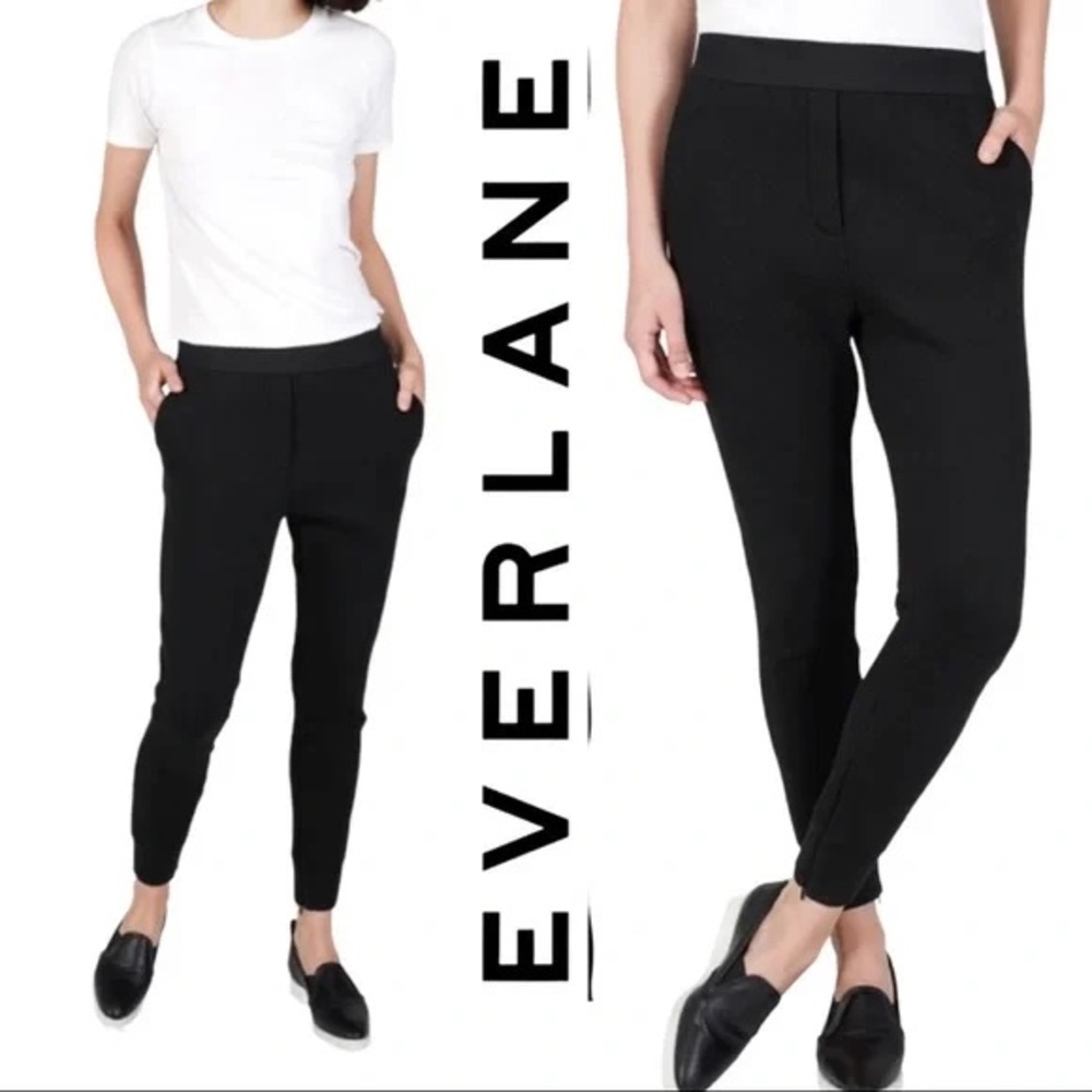 Everlane Street Fleece Black Jogger Pants, Small, Zip Cuff - Excellent Condition